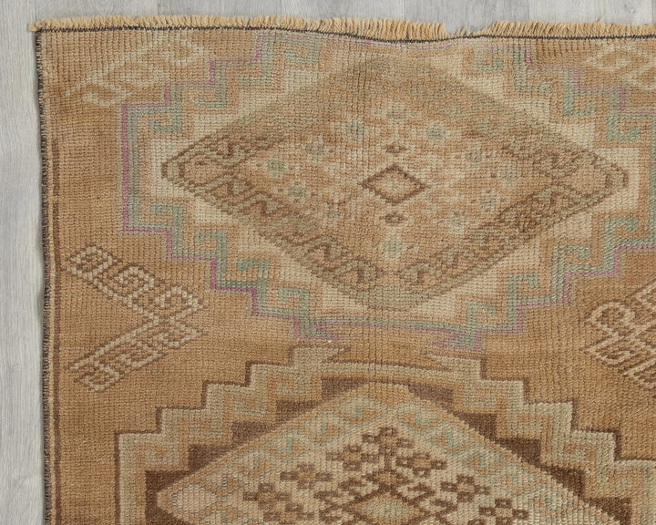 Blue Turkish Oushak Rug 2'3" x 8'6" Hand-Knotted border