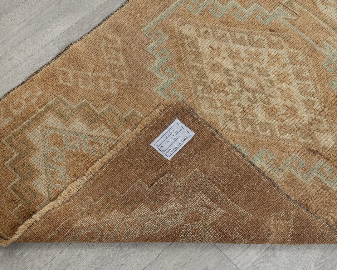 Blue Turkish Oushak Rug 2'3" x 8'6" Hand-Knotted texture