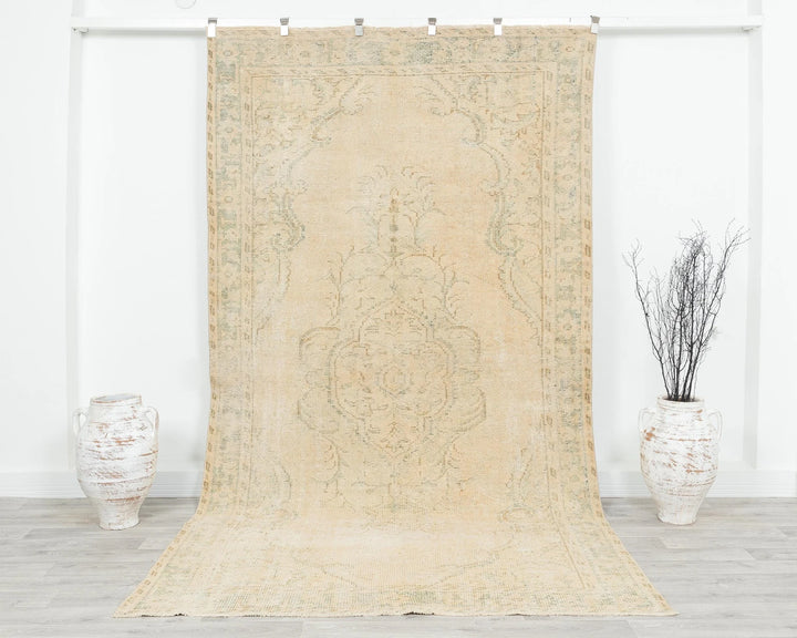 Multicolor Turkish Oushak Rug 5'7" x 10'1" Hand-Knotted | No. VR71772