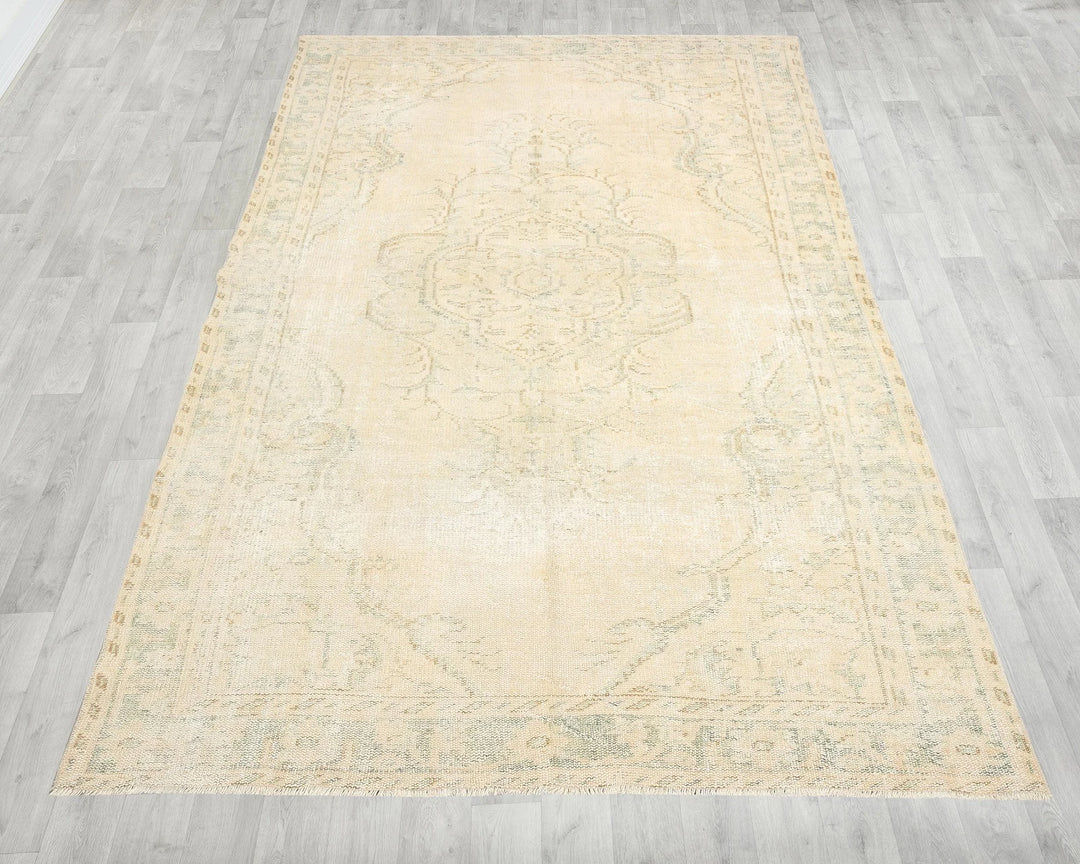 Multicolor Turkish Oushak Rug 5'7" x 10'1" Hand-Knotted | No. VR71772