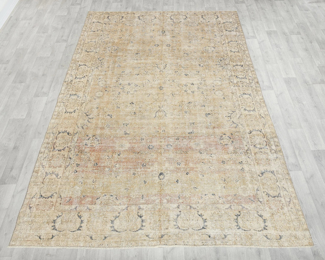 Multicolor Turkish Oushak Rug 6' 5" x 9' 7" Hand-Knotted | No. VR71880