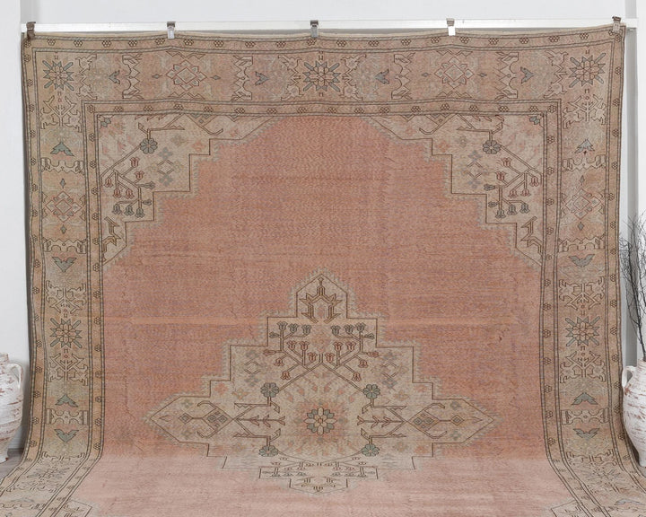 Peach Turkish Oushak Rug 9' 9" x 12' Hand-Knotted | No. VR71904