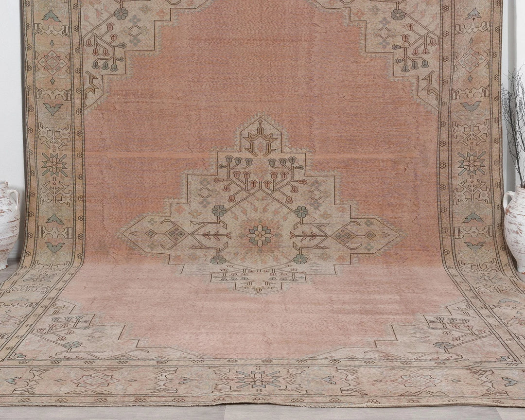 Peach Turkish Oushak Rug 9' 9" x 12' Hand-Knotted | No. VR71904