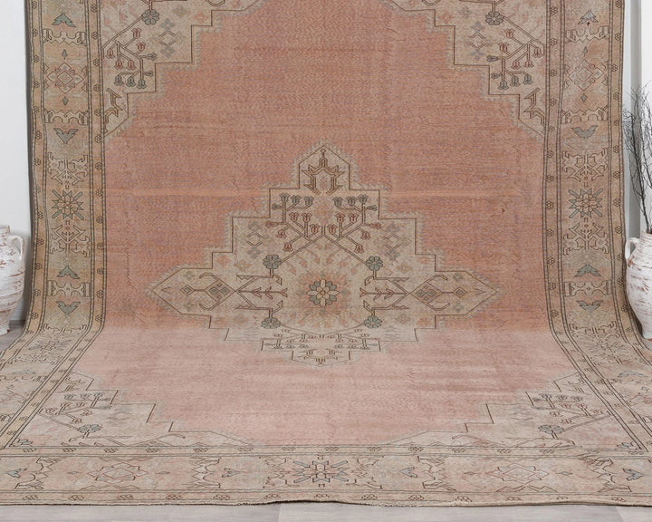 Peach Turkish Oushak Rug 9' 9" x 12' Hand-Knotted | No. VR71904