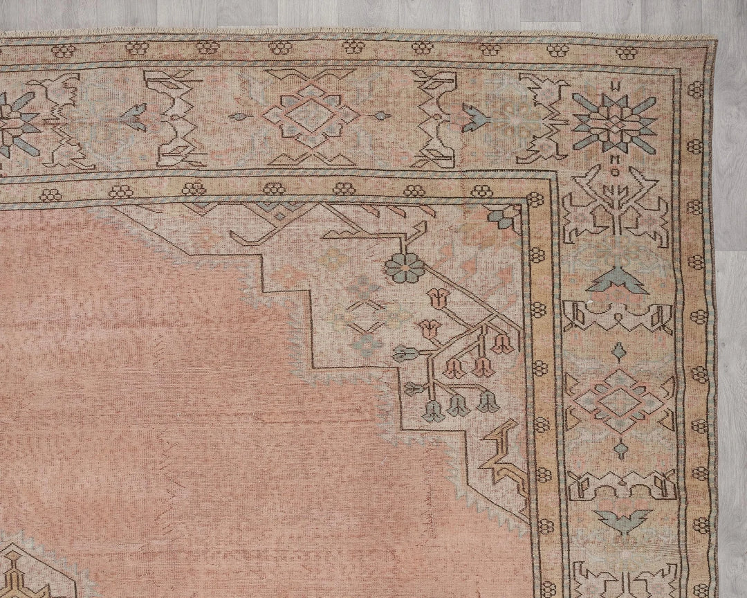 Peach Turkish Oushak Rug 9' 9" x 12' Hand-Knotted | No. VR71904