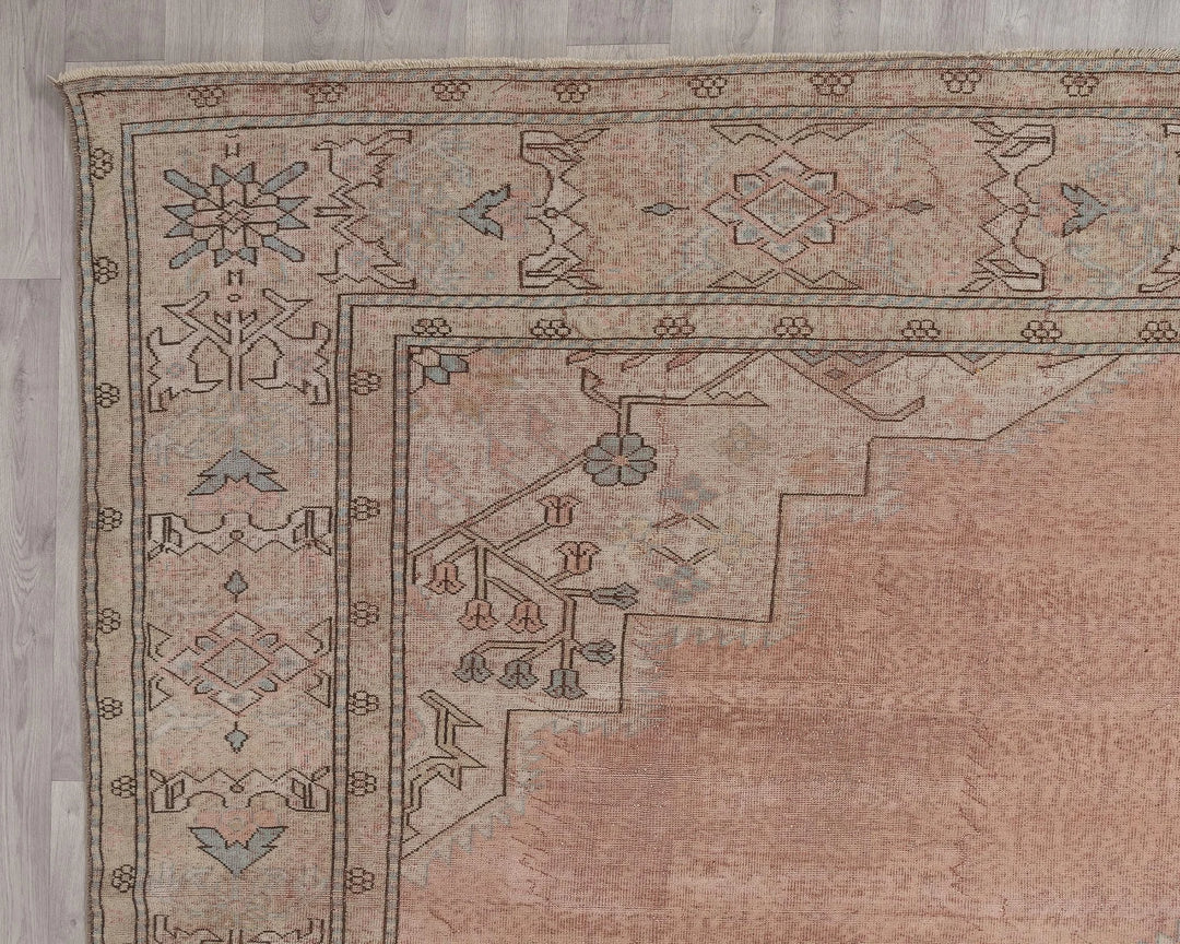Peach Turkish Oushak Rug 9' 9" x 12' Hand-Knotted | No. VR71904