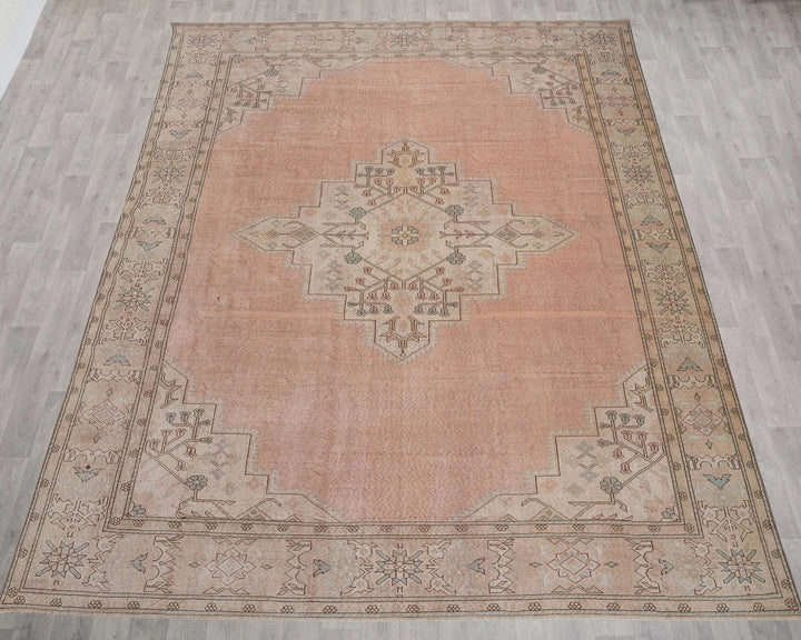 Peach Turkish Oushak Rug 9' 9" x 12' Hand-Knotted | No. VR71904