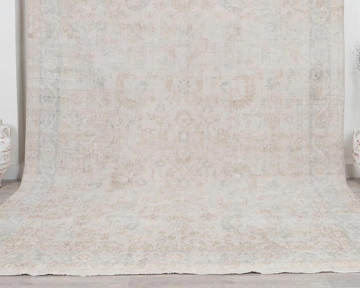 Beige Turkish Oushak Rug 8' 4" x 11' 6" Hand-Knotted | No. VR71909