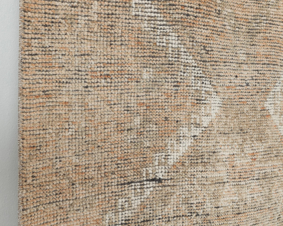 Beige Turkish Oushak Rug 3' 1" x 11' 1" Hand-Knotted | No. VR72140