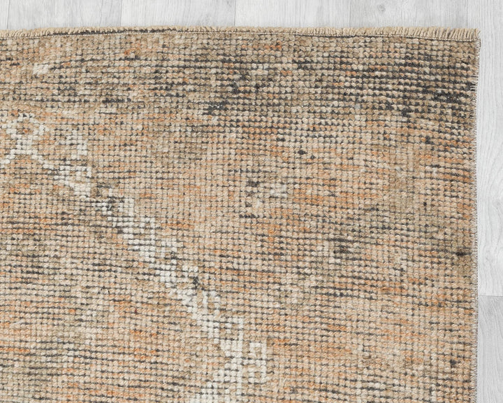 Beige Turkish Oushak Rug 3' 1" x 11' 1" Hand-Knotted | No. VR72140