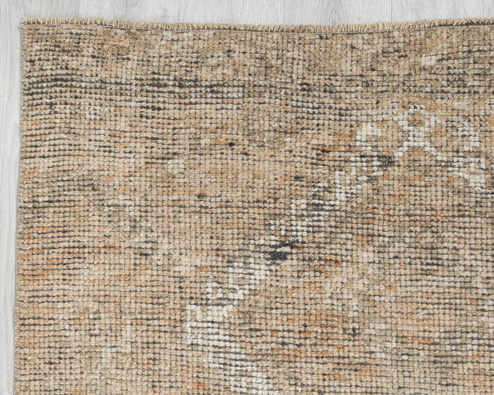 Beige Turkish Oushak Rug 3' 1" x 11' 1" Hand-Knotted | No. VR72140