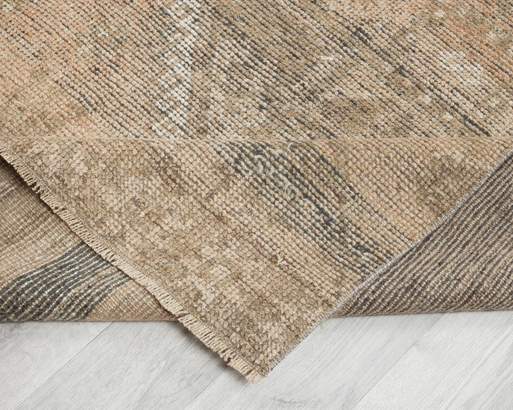 Beige Turkish Oushak Rug 3' 1" x 11' 1" Hand-Knotted | No. VR72140