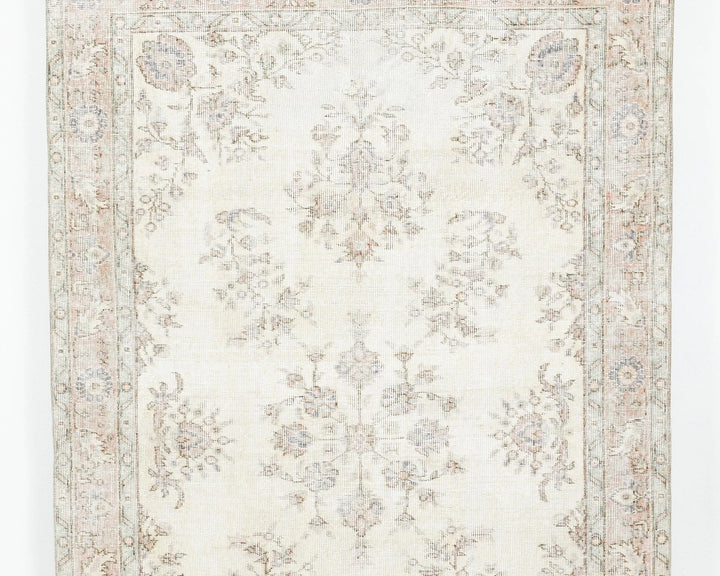Beige Turkish Oushak Rug 4'10" x 7'8" Hand-Knotted | No. VR72171