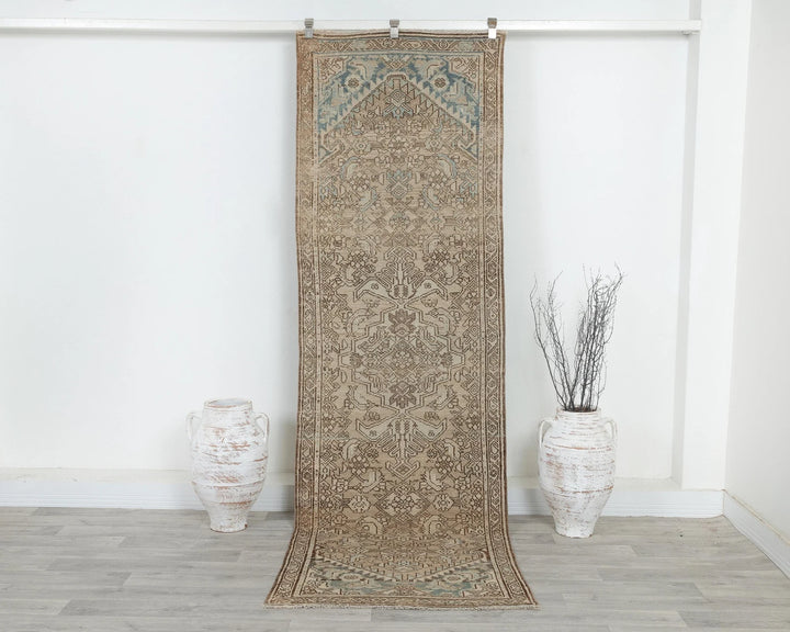 Multicolor Turkish Oushak Rug 2'11" x 9'2" Hand-Knotted