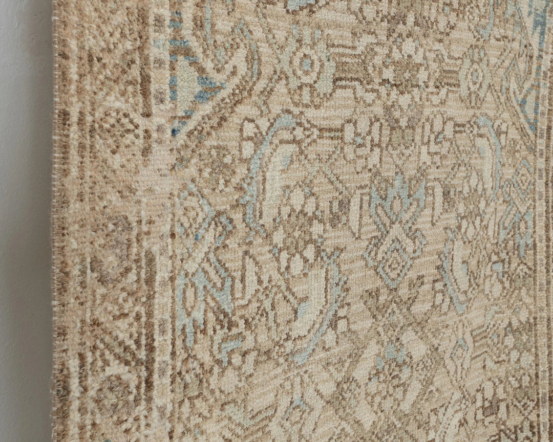 Multicolor Turkish Oushak Rug 2'11" x 9'2" Hand-Knotted close-up