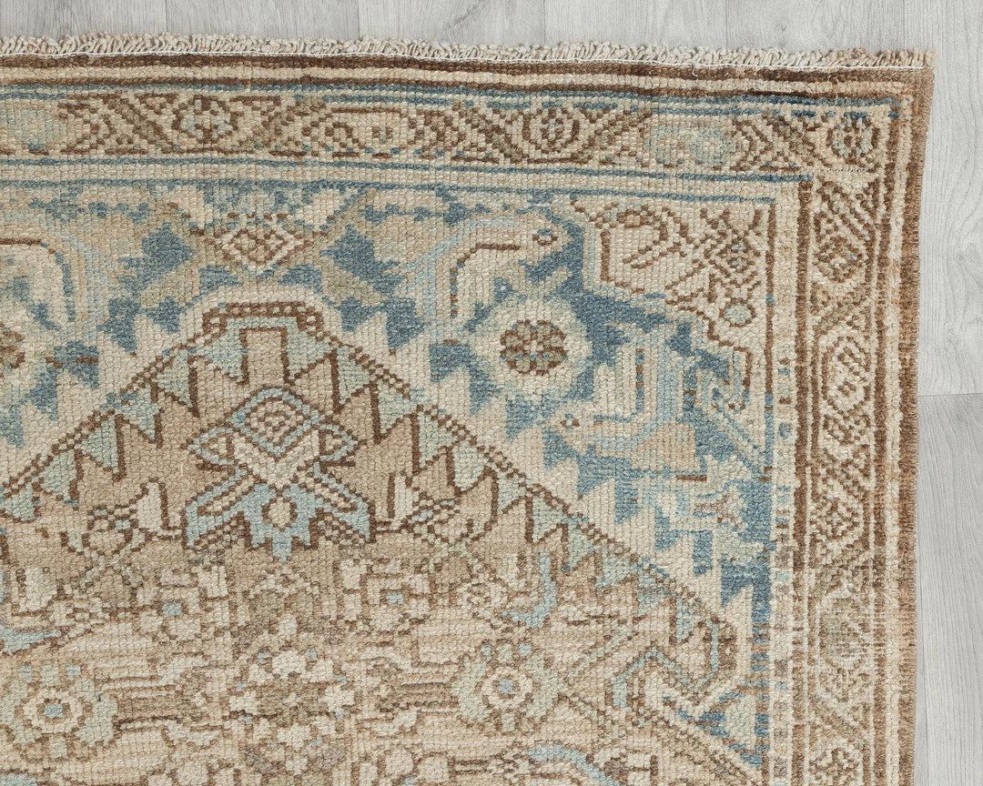 Multicolor Turkish Oushak Rug 2'11" x 9'2" Hand-Knotted texture