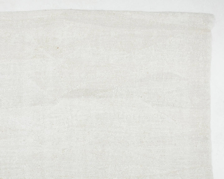 White Turkish Kilim Rug 9' x 12' 1" Flat-Weave | No. VR72338