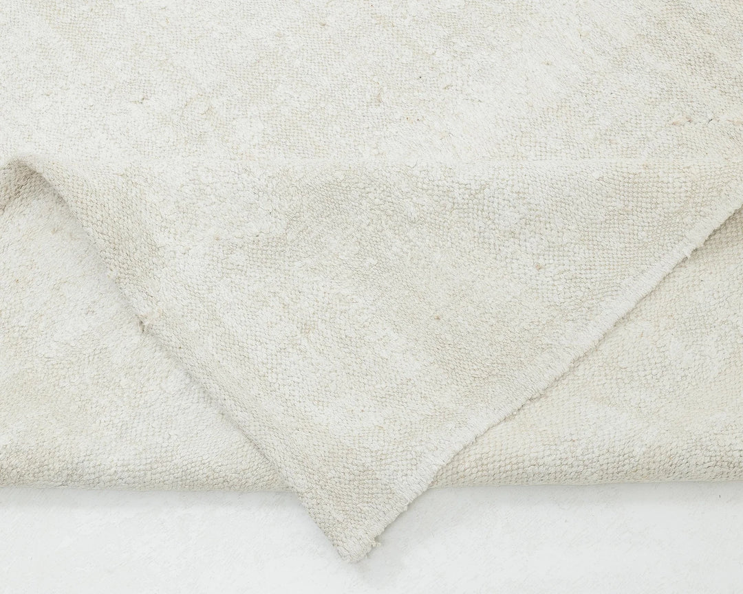 White Turkish Kilim Rug 9' x 12' 1" Flat-Weave | No. VR72338