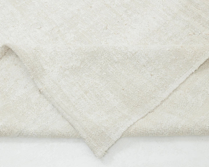 White Turkish Kilim Rug 9' x 12' 1" Flat-Weave | No. VR72338
