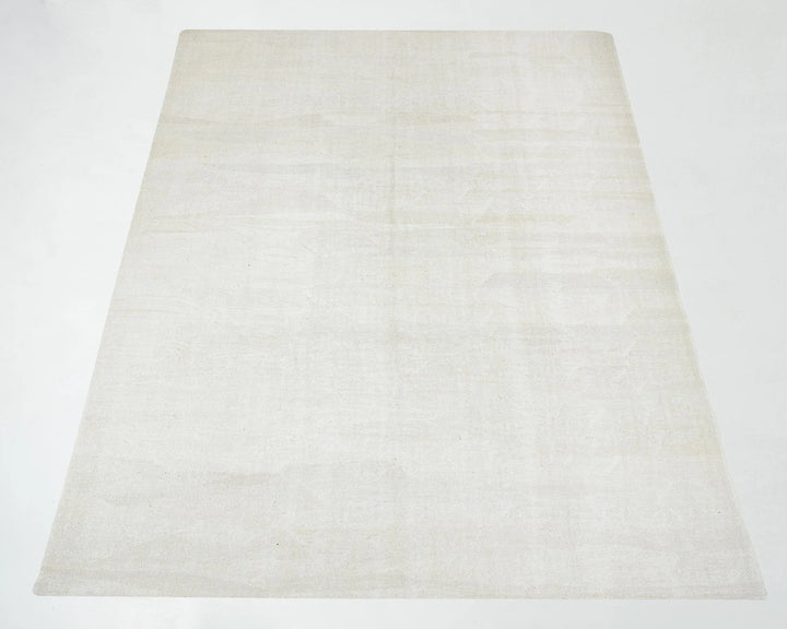 White Turkish Kilim Rug 9' x 12' 1" Flat-Weave | No. VR72338