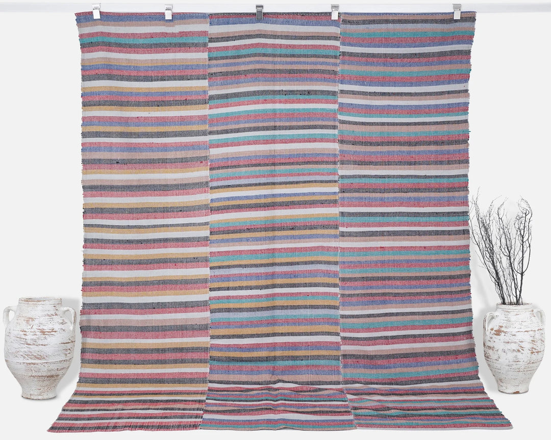 Multicolor Turkish Kilim Rug 6'7" x 8'2" Flat-Weave | No. VR72440