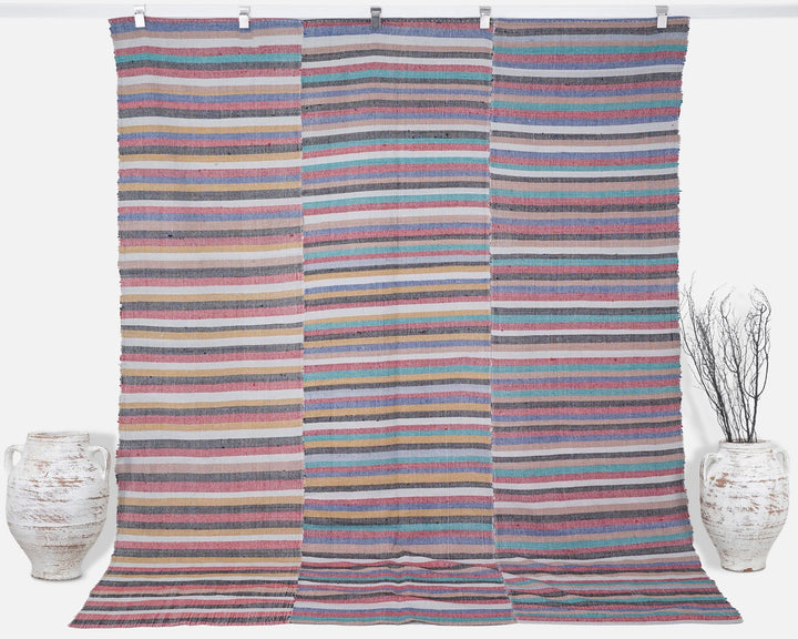 Multicolor Turkish Kilim Rug 6'7" x 8'2" Flat-Weave | No. VR72440