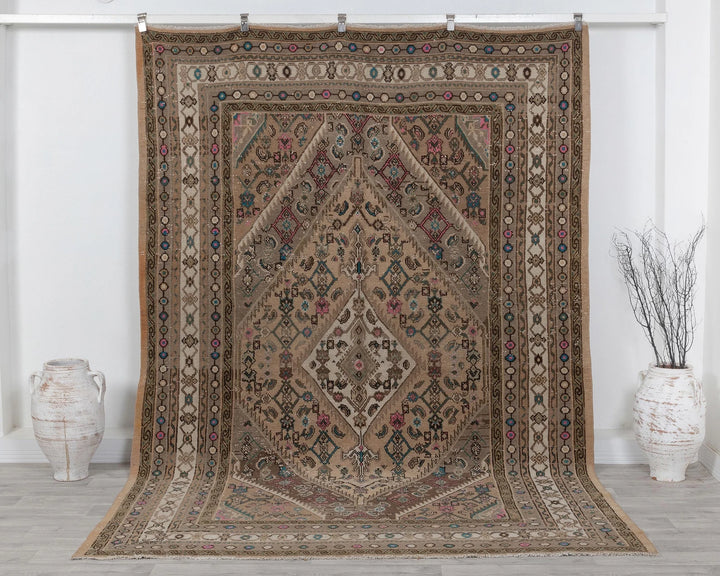 Multicolor Turkish Oushak Rug 6'10" x 9'10" Hand-Knotted | No. VR72505