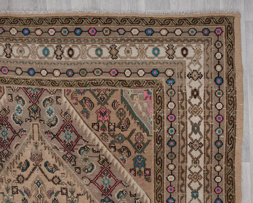 Multicolor Turkish Oushak Rug 6'10" x 9'10" Hand-Knotted | No. VR72505