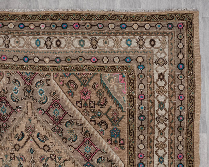 Multicolor Turkish Oushak Rug 6'10" x 9'10" Hand-Knotted | No. VR72505