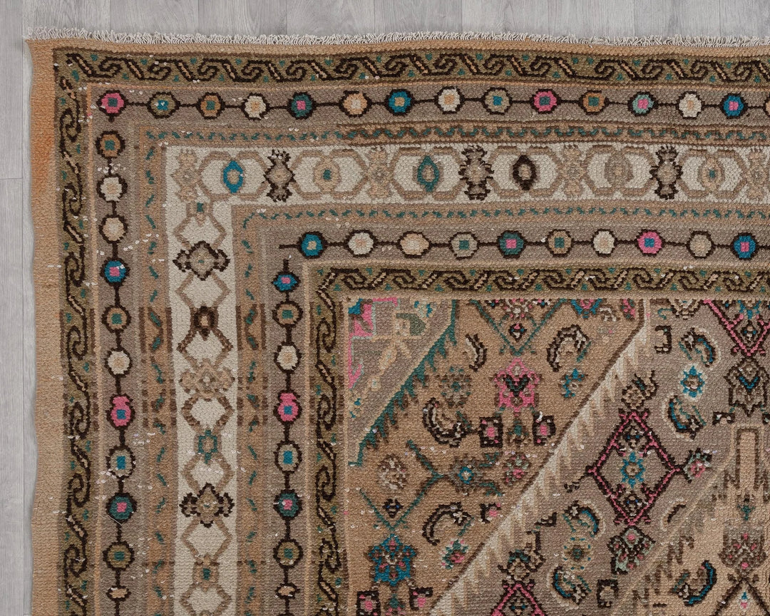 Multicolor Turkish Oushak Rug 6'10" x 9'10" Hand-Knotted | No. VR72505