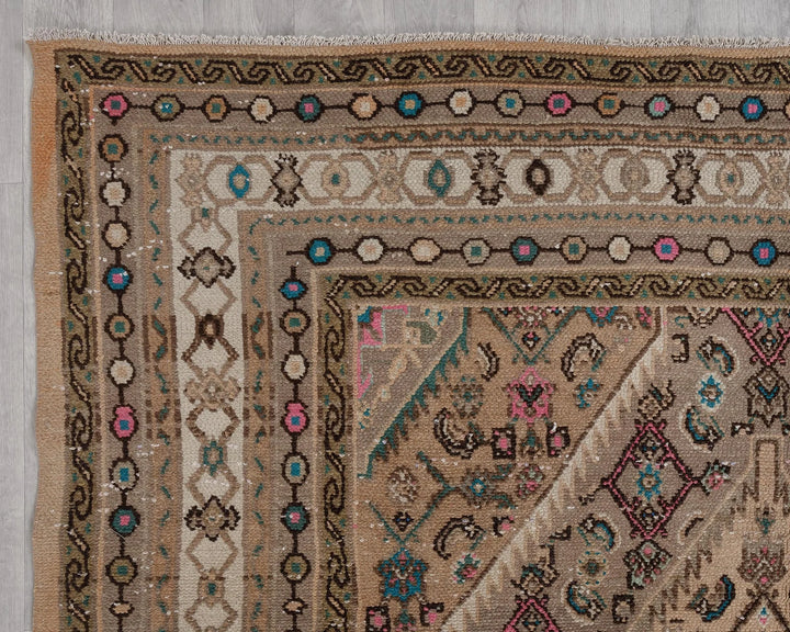 Multicolor Turkish Oushak Rug 6'10" x 9'10" Hand-Knotted | No. VR72505