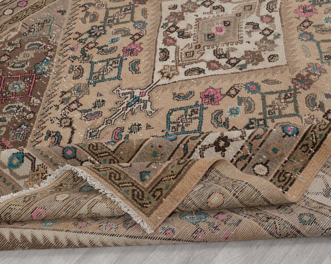 Multicolor Turkish Oushak Rug 6'10" x 9'10" Hand-Knotted | No. VR72505
