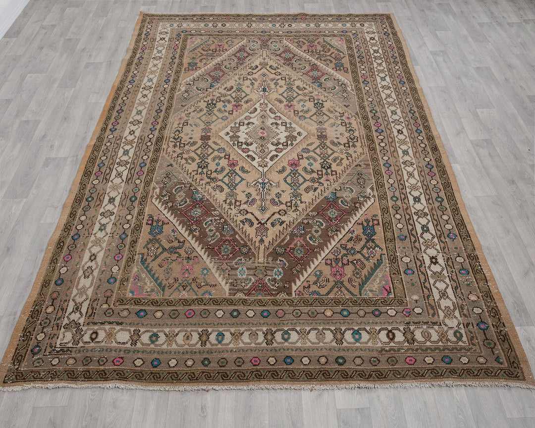 Multicolor Turkish Oushak Rug 6'10" x 9'10" Hand-Knotted | No. VR72505