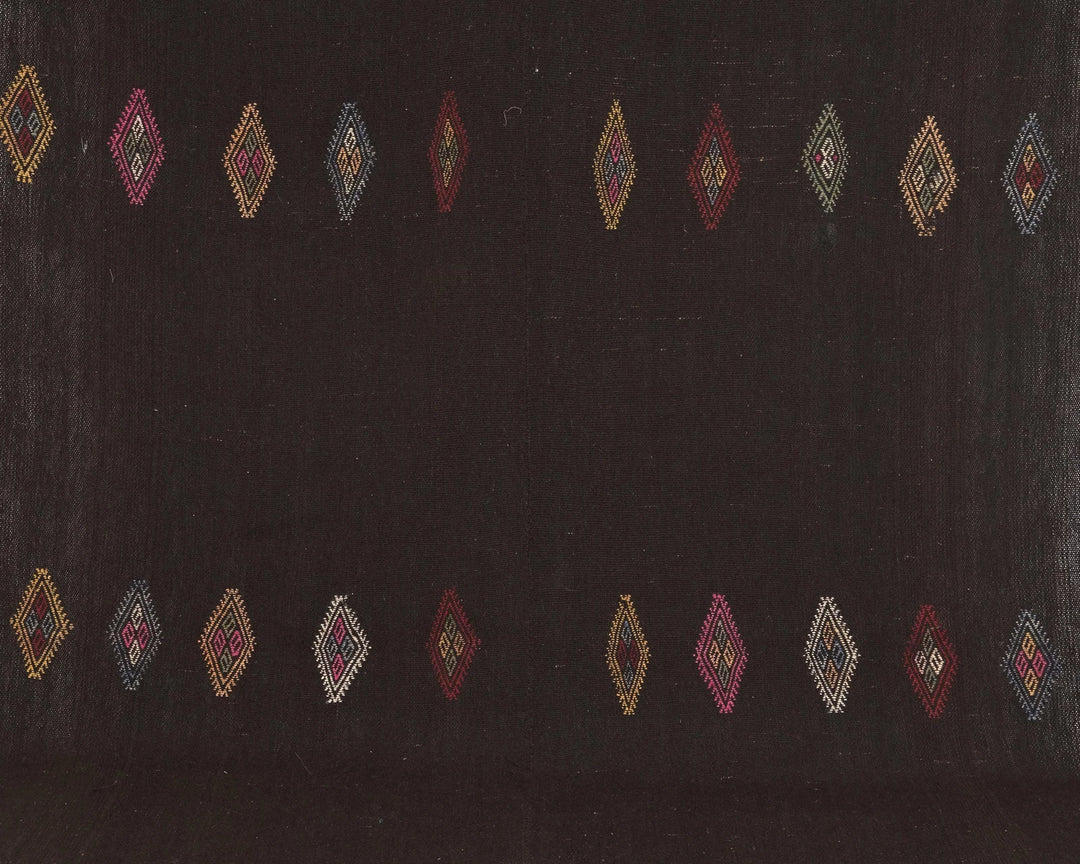 Brown Turkish Kilim Rug 7' 5" x 10' 7" Flat-Weave | No. VR72532