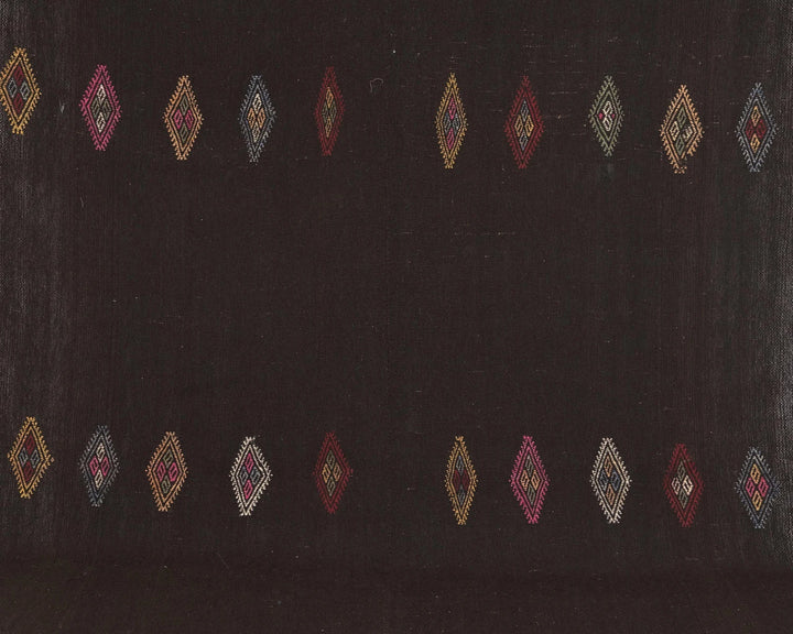 Brown Turkish Kilim Rug 7' 5" x 10' 7" Flat-Weave | No. VR72532