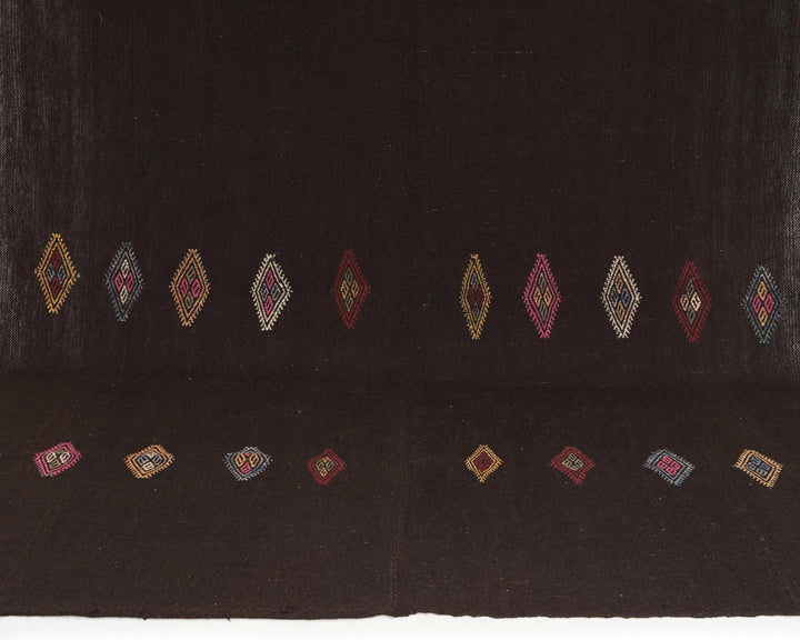 Brown Turkish Kilim Rug 7' 5" x 10' 7" Flat-Weave | No. VR72532