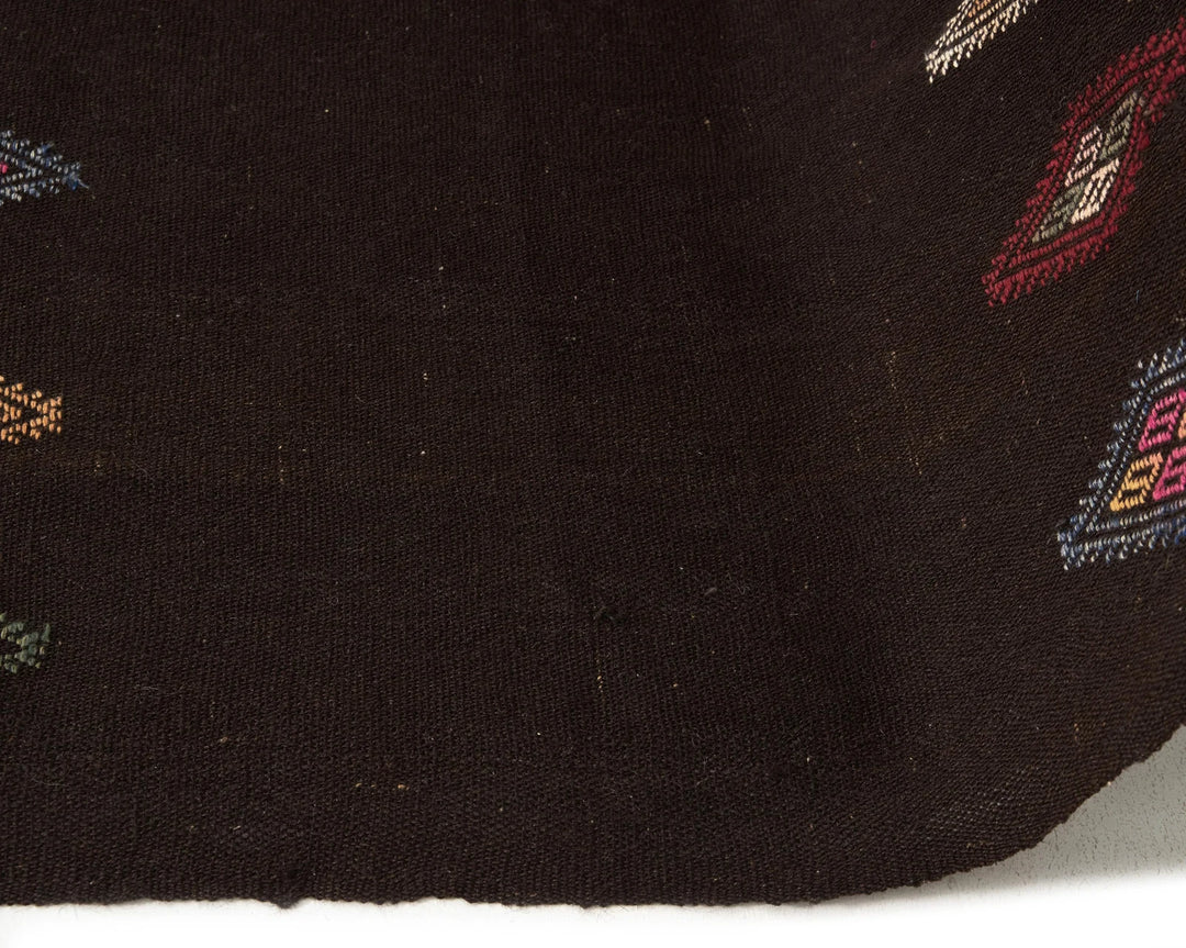 Brown Turkish Kilim Rug 7' 5" x 10' 7" Flat-Weave | No. VR72532