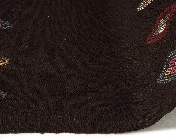 Brown Turkish Kilim Rug 7' 5" x 10' 7" Flat-Weave | No. VR72532
