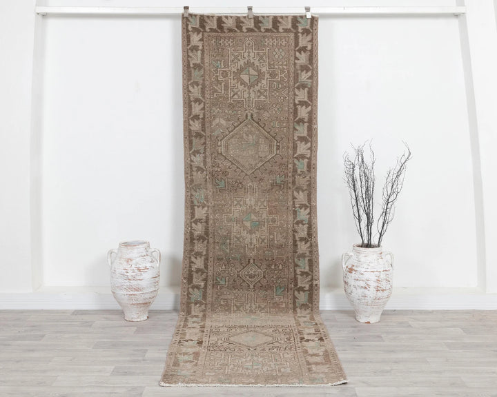 Multicolor Turkish Oushak Rug 3' x 10' 4" Hand-Knotted | No. VR72566