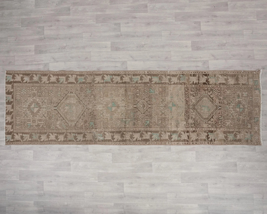 Multicolor Turkish Oushak Rug 3' x 10' 4" Hand-Knotted | No. VR72566