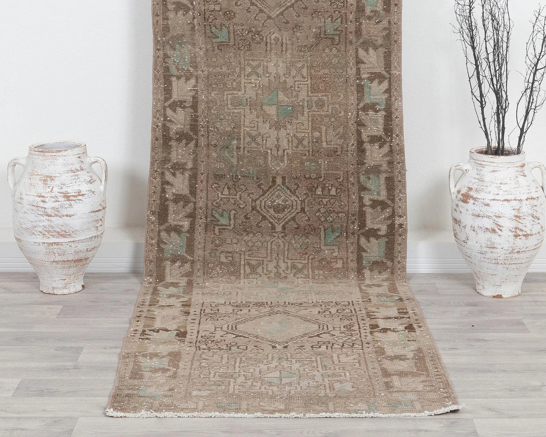Multicolor Turkish Oushak Rug 3' x 10' 4" Hand-Knotted | No. VR72566