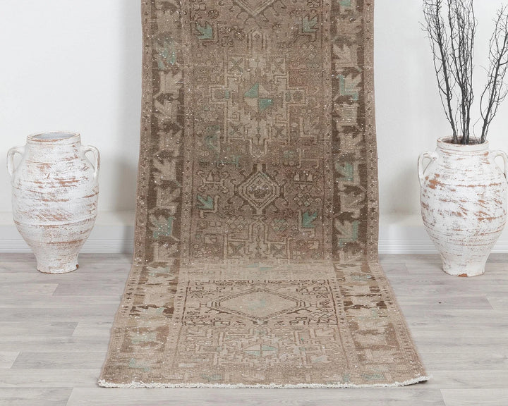 Multicolor Turkish Oushak Rug 3' x 10' 4" Hand-Knotted | No. VR72566
