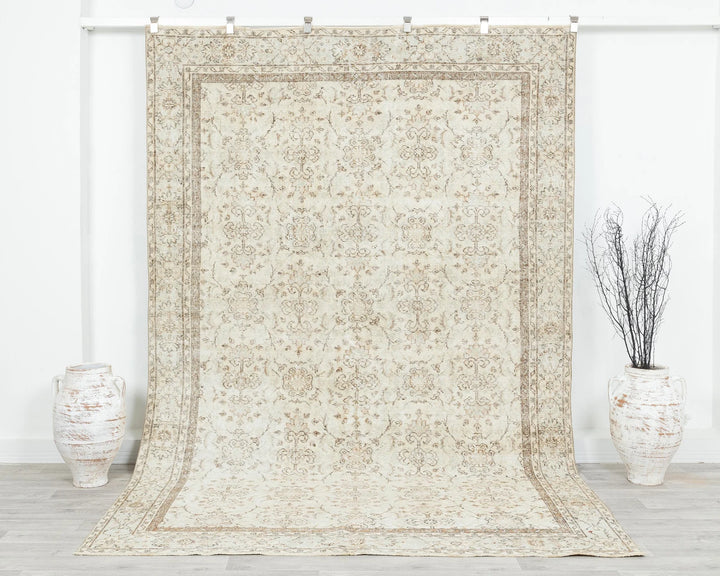 Multicolor Turkish Oushak Rug 9' 10" x 6' 7" Hand-Knotted | No. VR72701