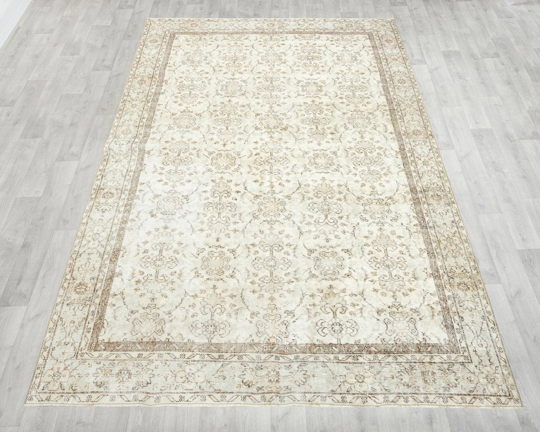 Multicolor Turkish Oushak Rug 9' 10" x 6' 7" Hand-Knotted | No. VR72701