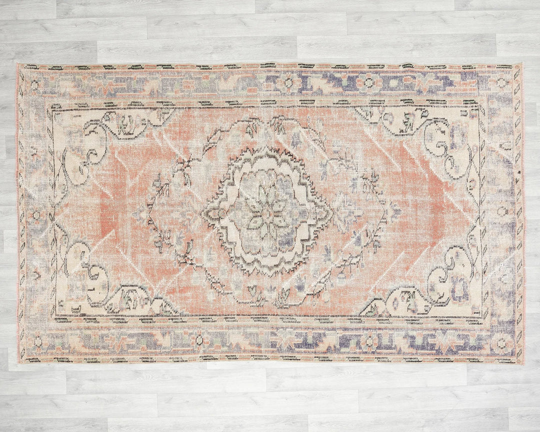 Multicolor Turkish Oushak Rug 5' 1" x 8' 3" Hand-Knotted view 9