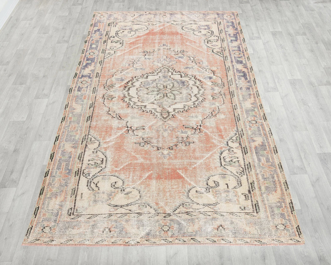 Multicolor Turkish Oushak Rug 5' 1" x 8' 3" Hand-Knotted reverse