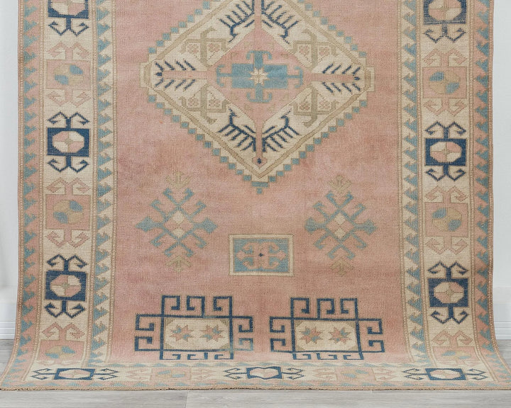 Beige Turkish Oushak Rug 4'11" x 7'11" Hand-Knotted | No. VR73000