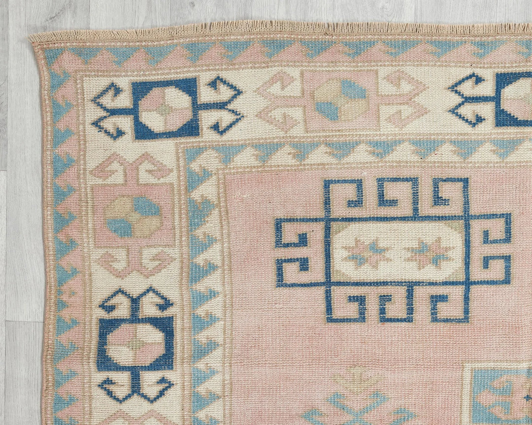 Beige Turkish Oushak Rug 4'11" x 7'11" Hand-Knotted | No. VR73000