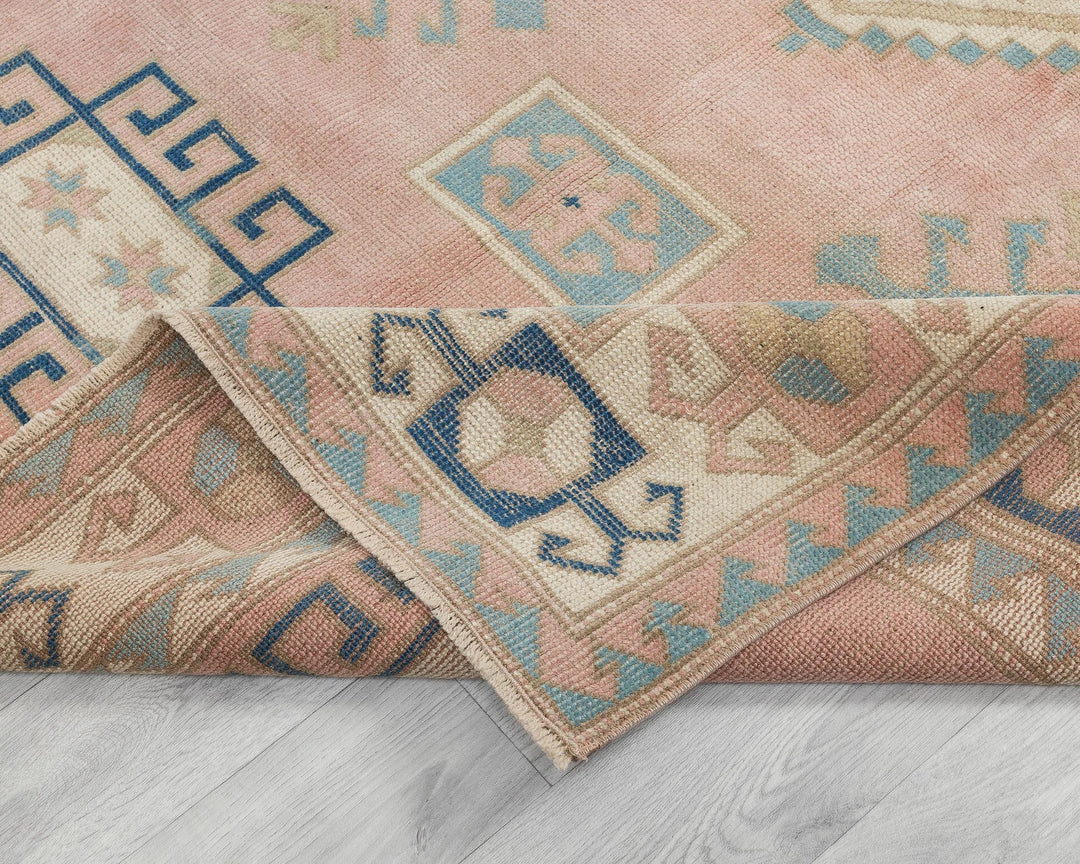 Beige Turkish Oushak Rug 4'11" x 7'11" Hand-Knotted | No. VR73000