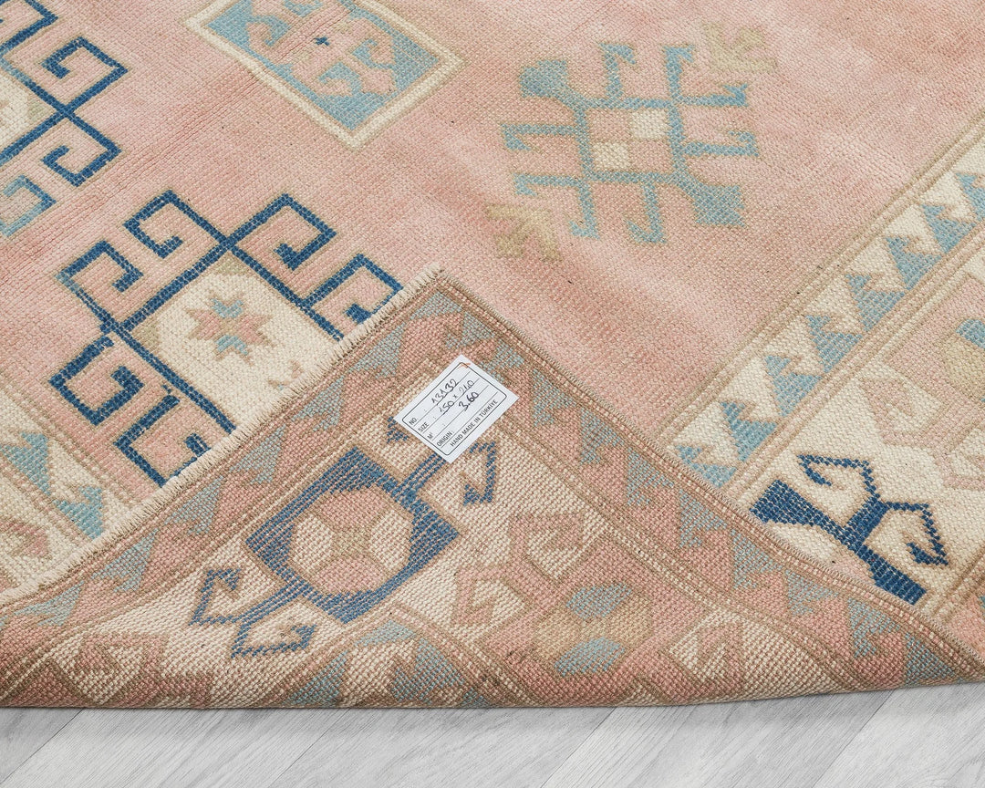 Beige Turkish Oushak Rug 4'11" x 7'11" Hand-Knotted | No. VR73000